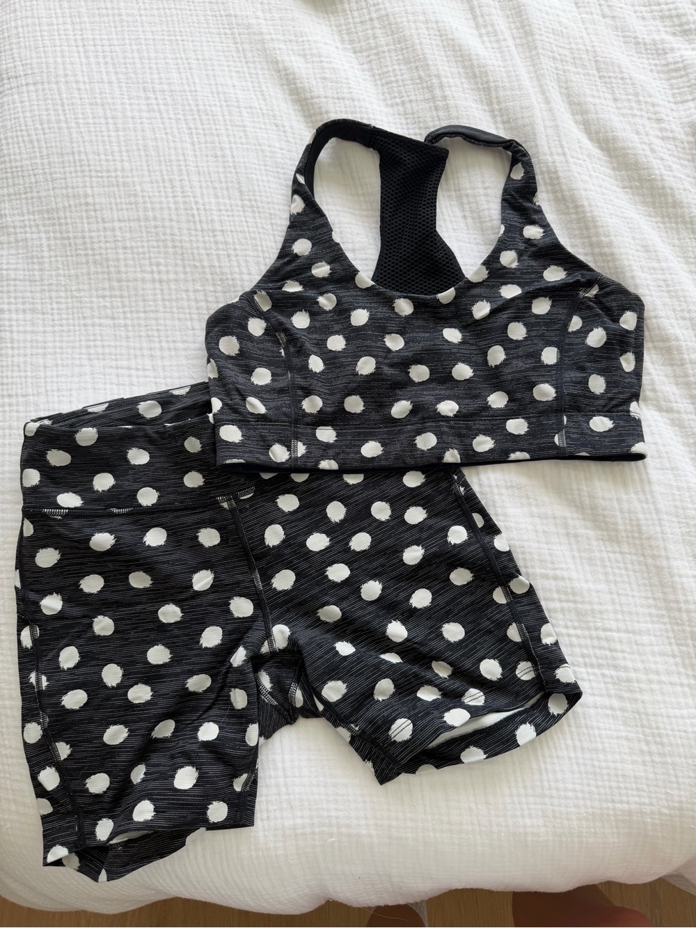 Outdoor Voices Black and White Polka Dot Sports Bra ONLY